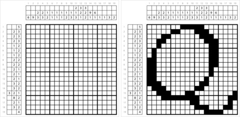 Fototapeta premium Alphabet Q Nonogram Pixel Art M_2201002