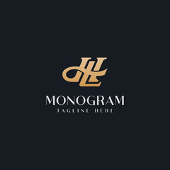 Initial HL LH H L Monogram Logo Template. Initial Based Letter Icon Logo