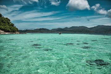 Seascape view of the beautiful Andaman sea around Koh Lipe island