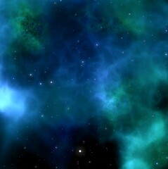 Fototapeta na wymiar Nebula, cluster of stars in deep space. Science fiction art.