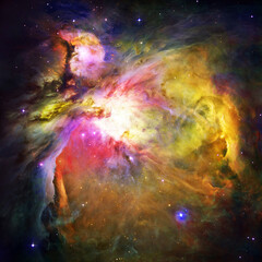 Plakat Nebula, cluster of stars in deep space. Science fiction art.