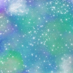 Nebula, cluster of stars in deep space. Science fiction art.