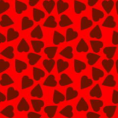 Vector seamless love symbol pattern, with stylish hearts