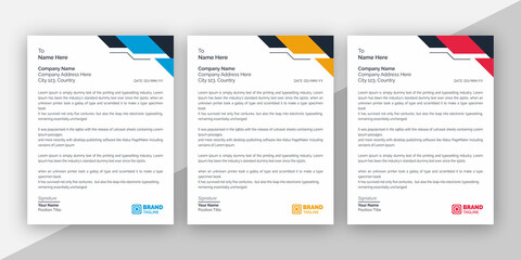 modern, minimal, creative, unique, stylish, business Stationery Letterhead design template