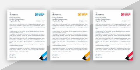 modern, minimal, creative, unique, stylish, business Stationery Letterhead design template