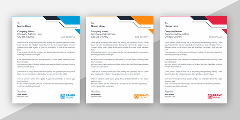 modern, minimal, creative, unique, stylish, business Stationery Letterhead design template