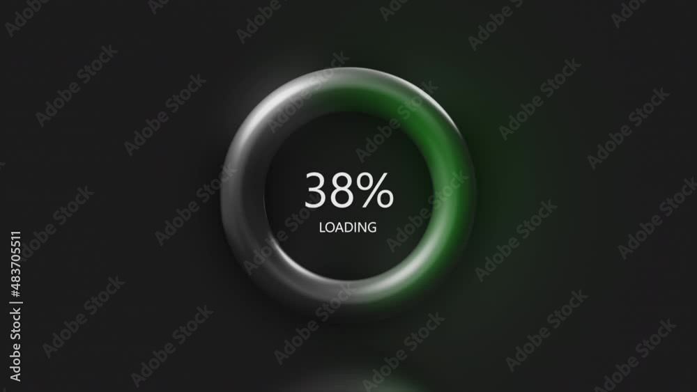 Aufkleber green loading ring in abstraction. motion. running loading up to a hundred percent .