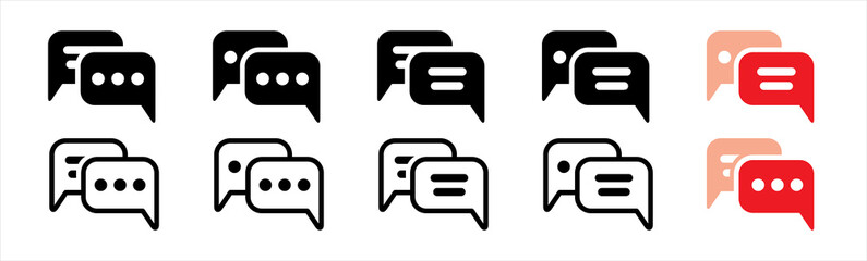Chatting or messaging bubbles flat icon apps and websites.