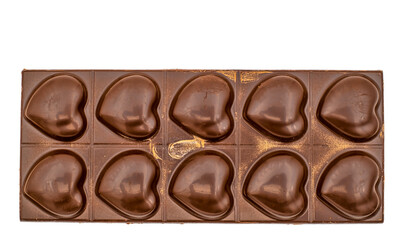 milk chocolate bar heart shape
