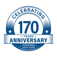 Obraz premium 170 years anniversary celebration design template. 170th logo vector illustrations. 