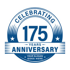 Fototapeta premium 175 years anniversary celebration design template. 175th logo vector illustrations. 