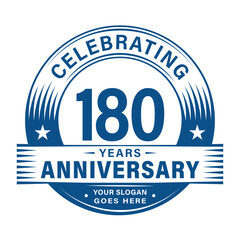Fototapeta premium 180 years anniversary celebration design template. 180th logo vector illustrations. 