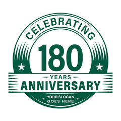 180 years anniversary celebration design template. 180th logo vector illustrations. 