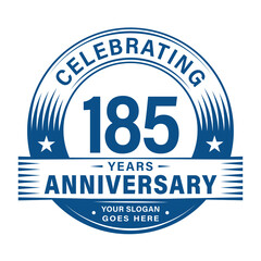 Obraz premium 185 years anniversary celebration design template. 185th logo vector illustrations. 
