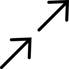 Linear Arrow icon. Arrow vector collection. Black directional arrow flat style isolated on white background. Vector illustration. Modern simple arrows.