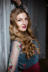 Fototapeta premium portrait of a young woman with long hair