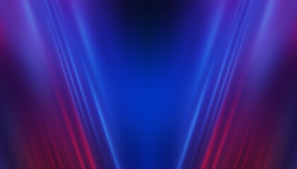 Dark abstract background with neon lines, waves, glow. Empty gradient futuristic banner
