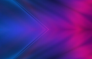 Dark abstract background with neon lines, waves, glow. Empty gradient futuristic banner