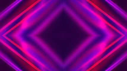 Abstract blurred futuristic background. Bright ultraviolet glow, neon lines, shapes