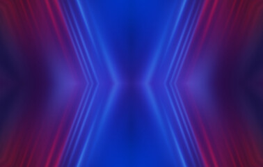 Fototapeta premium Dark abstract background with neon lines, waves, glow. Empty gradient futuristic banner
