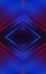 Abstract blurred futuristic background. Bright ultraviolet glow, neon lines, shapes