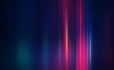 Dark abstract background with neon lines, waves, glow. Empty gradient futuristic banner