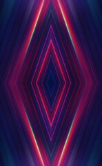 Fototapeta premium Dark abstract background with neon lines, waves, glow. Empty gradient futuristic banner