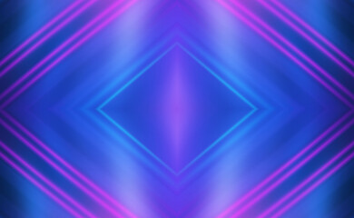 Fototapeta premium Dark abstract background with neon lines, waves, glow. Empty gradient futuristic banner