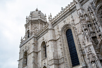 Fototapeta na wymiar Monastero dos Jeronimos exterior view in Belem Lisboa, Lisbon Portugal