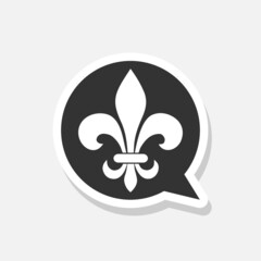Fleur De Lys icon sticker isolated on white background
