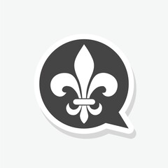Fleur De Lys icon sticker isolated on white background