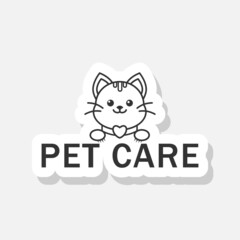 Pet care icon sticker isolated on white background