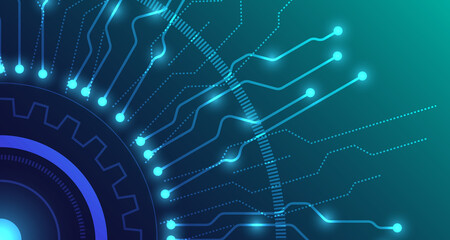 Obraz premium Geomatic technology connection future digital data abstract background. Simple futuristic modern green background. EP.6