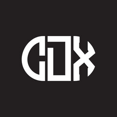 CDX letter logo design on black background. CDX creative initials letter logo concept. CDX letter design.