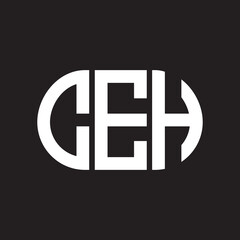 CEH letter logo design on black background. CEH creative initials letter logo concept. CEH letter design.