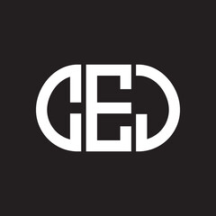 CEJ letter logo design on black background. CEJ creative initials letter logo concept. CEJ letter design.