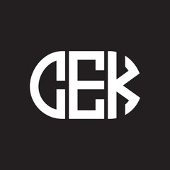 Obraz premium CEK letter logo design on black background. CEK creative initials letter logo concept. CEK letter design.