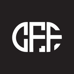 CFF letter logo design on black background. CFF creative initials letter logo concept. CFF letter design.