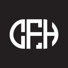 CFH letter logo design on black background. CFH creative initials letter logo concept. CFH letter design.