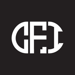 CFI letter logo design on black background. CFI creative initials letter logo concept. CFI letter design.