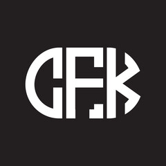 CFK letter logo design on black background. CFK creative initials letter logo concept. CFK letter design.