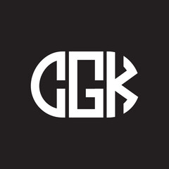 CGK letter logo design on black background. CGK creative initials letter logo concept. CGK letter design.