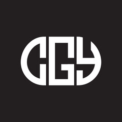 CGY letter logo design on black background. CGY creative initials letter logo concept. CGY letter design.
