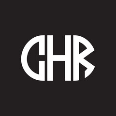 Obraz premium CHR letter logo design on black background. CHR creative initials letter logo concept. CHR letter design.