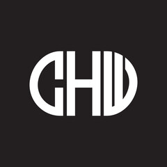 CHW letter logo design on black background. CHW creative initials letter logo concept. CHW letter design.