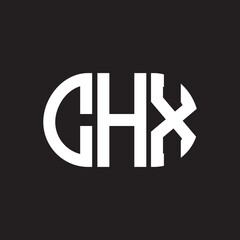 CHX letter logo design on black background. CHX creative initials letter logo concept. CHX letter design.