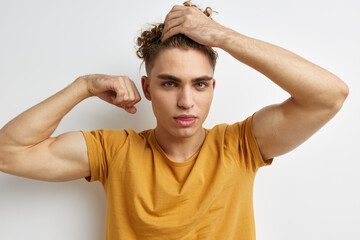 kinky guy fashion casual wear modern style light background