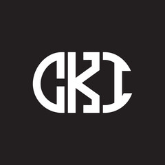 Obraz premium CKI letter logo design on black background. CKI creative initials letter logo concept. CKI letter design.