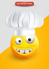 3d emoji with chef hat and silly expression