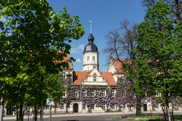 Fototapeta na wymiar Rathaus in Riesa, Große Kreisstadt im Freistaat Sachsen. Deutschland